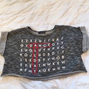Dance crop top. Cross word. Never worn. Size M.